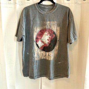 JImi Hendrix Mens Shirt Size M/L Distressed‎ Y2K Band Hippie Grunge Guitar 17643
